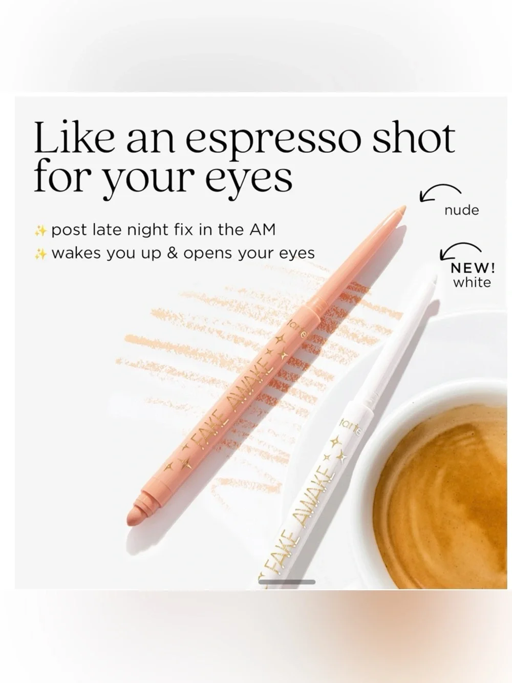 NIB Tarte Universal Nude Fake Awake Brightening Eye Pencil Eyeliner